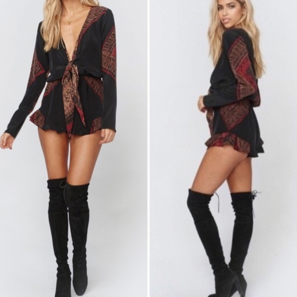 Stone Cold Fox Ziggy silk romper dress boho chic
